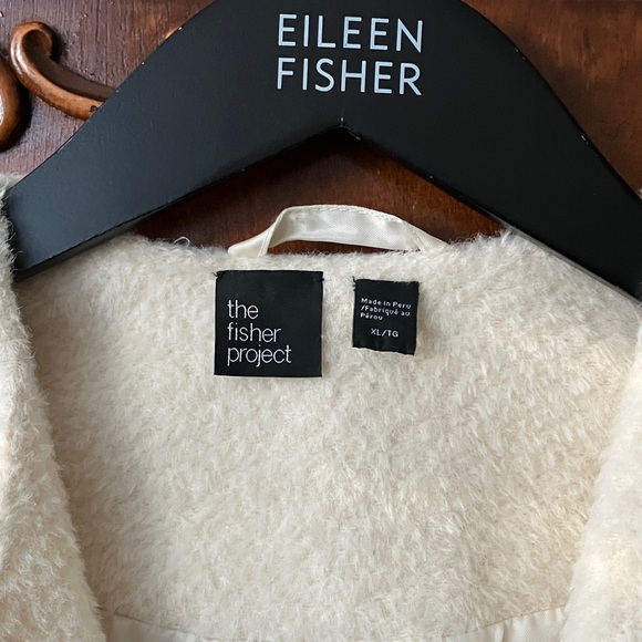 Lux Eileen Fisher Ivory Alpaca Wool Cocoon Coat - Picture 2 of 12